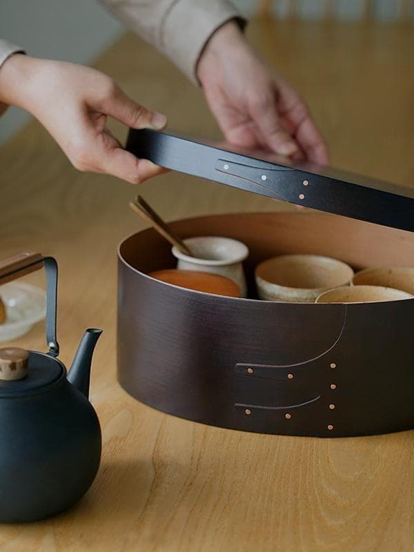 2点まとめ売り　アクシス シェーカーオーバルボックス ブラック【S,M】