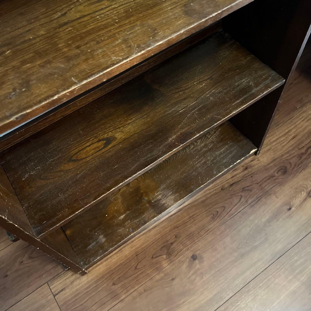 昭和レトロ　本棚　飾り棚　木製オープンシェルフ 4段 ブラウン