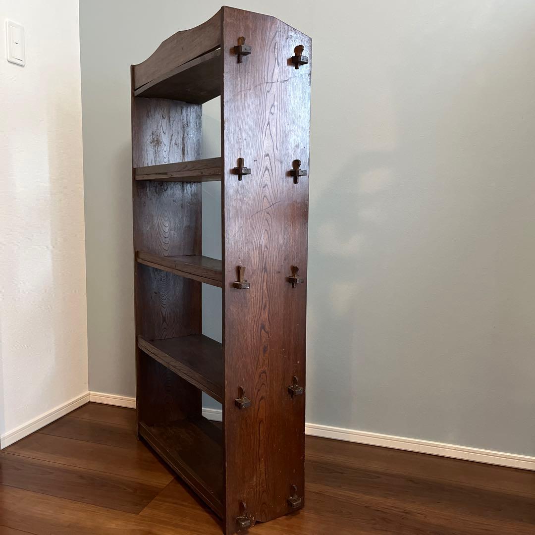 昭和レトロ　本棚　飾り棚　木製オープンシェルフ 4段 ブラウン