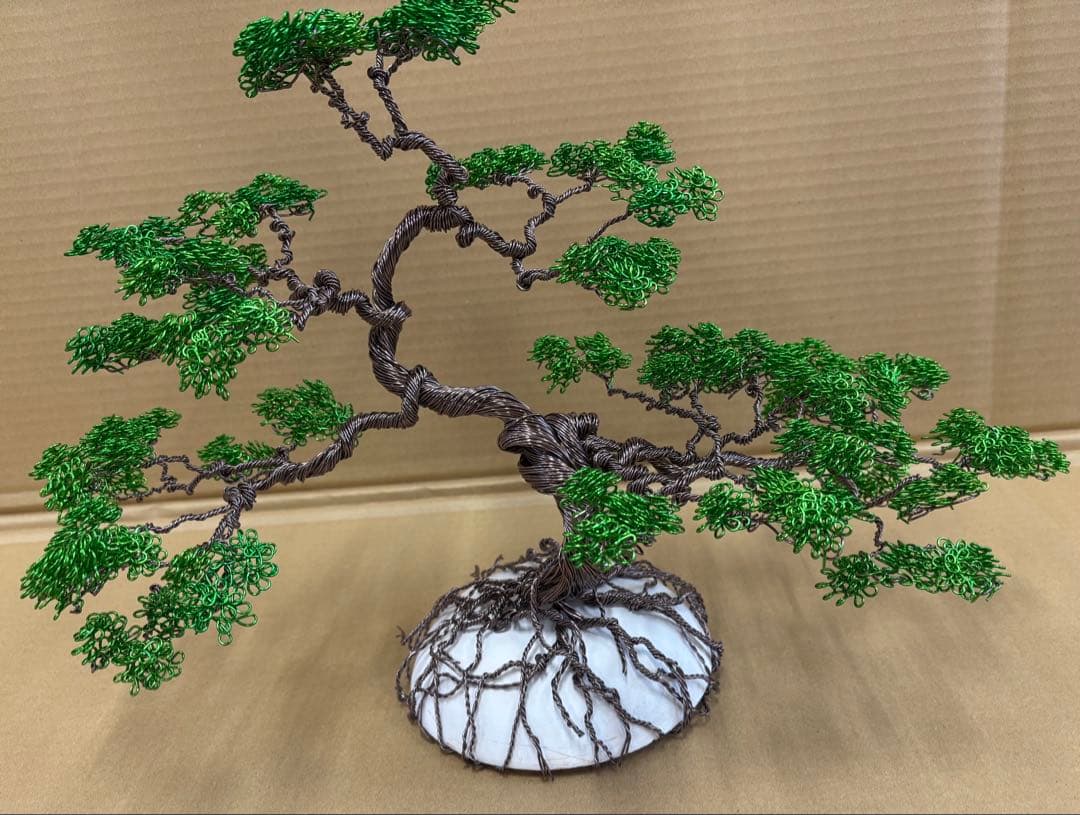 手作りワイヤー盆栽アートオブジェ