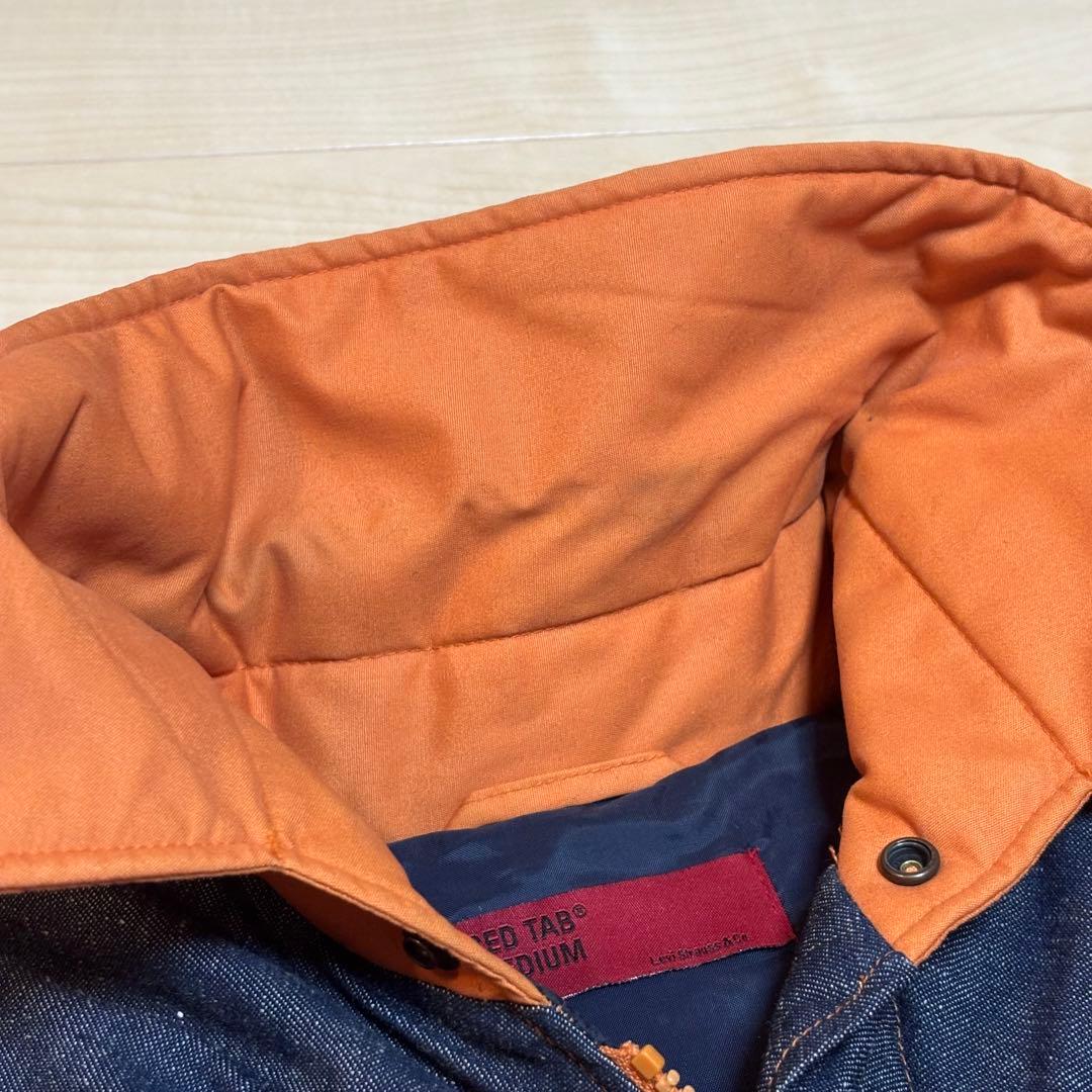 Levi's RED TAB ダウンジャケット オレンジ 濃紺デニム Mサイズ