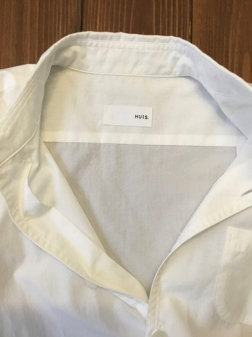 遠州織物ハウスHUIS◆オーガニックコットンシャツ 001W◆白◆サイズ１