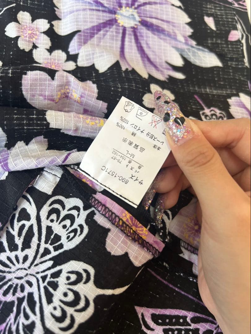 浴衣ドレス 姫ギャル 地雷系 160cm 量産型　y2k　平成　姫系　　黒　紫