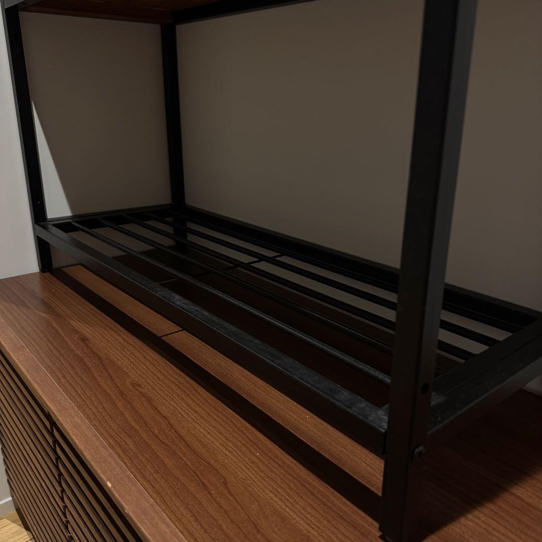 ウッド（天然木無垢材） × アイアン ラック 3段 オープンシェルフ 収納棚