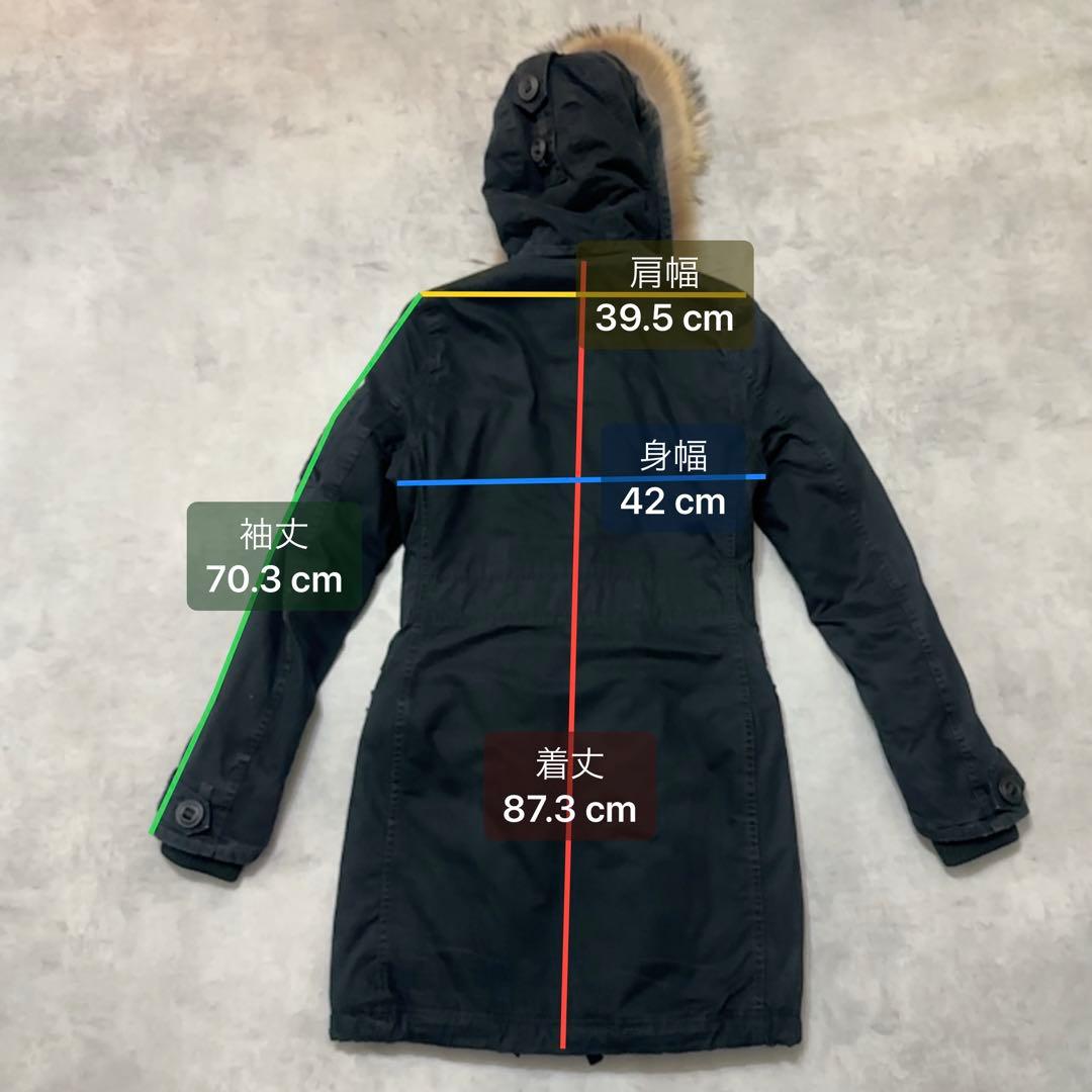 平成ギャル y2k　リアルファー付きミニタリーモッズコート　黒　グランジ　ダウン