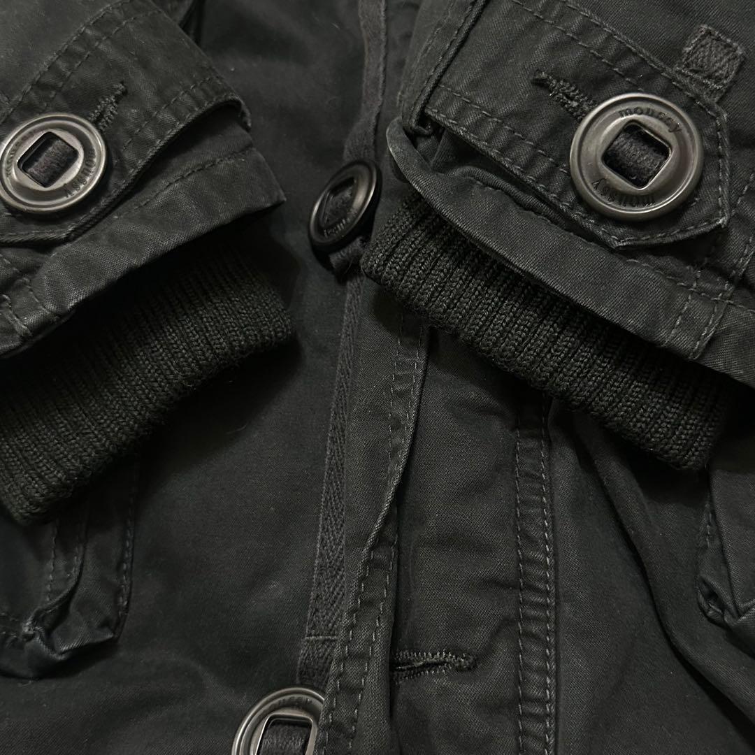 平成ギャル y2k　リアルファー付きミニタリーモッズコート　黒　グランジ　ダウン