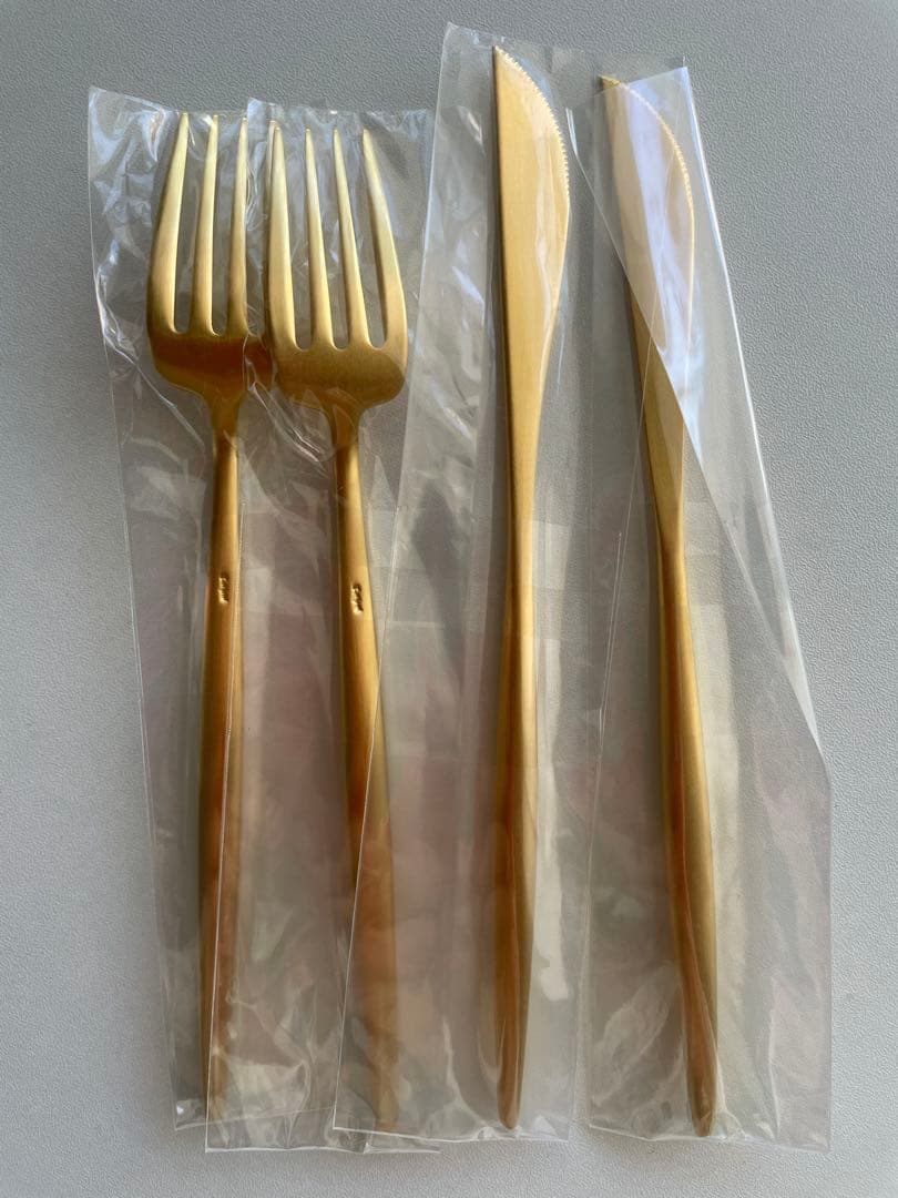 新品CutipolカトラリーMOON MATTE GOLD 各2本セット