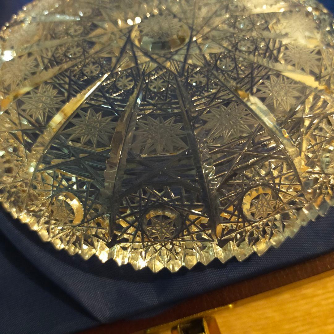 ボヘミア　500PK　豪華カット　クリスタル　皿　プレート　5枚