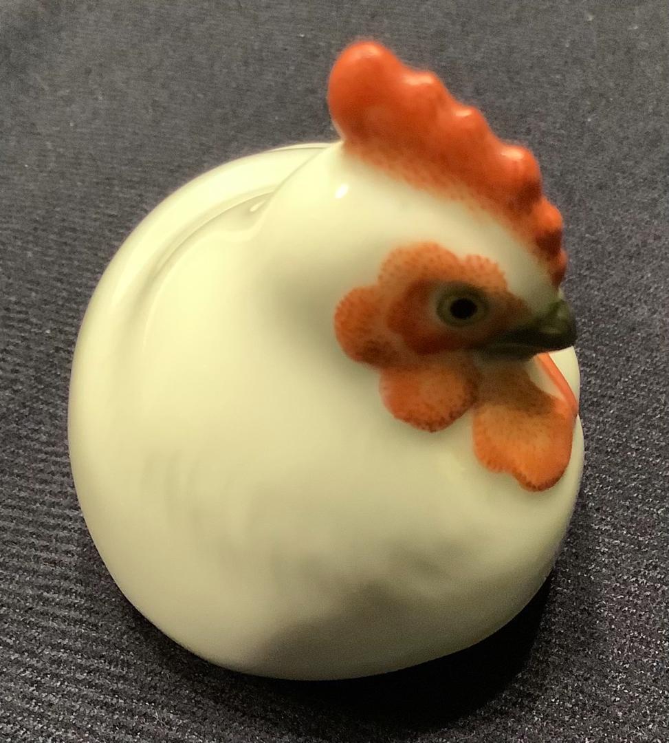 【香蘭社】香合　鶏　陶器　骨董　茶道具　明治時代物