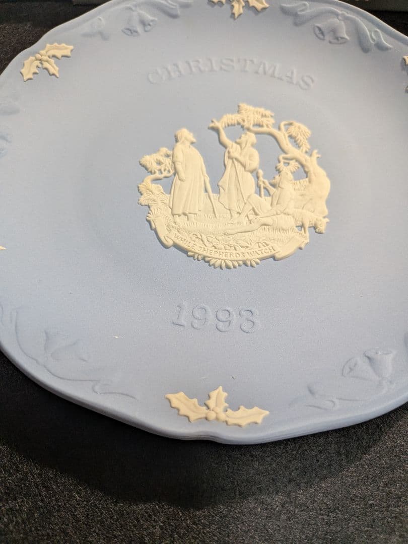 ウェッジウッド ジャスパー ペールブルー クリスマスプレート 1993年