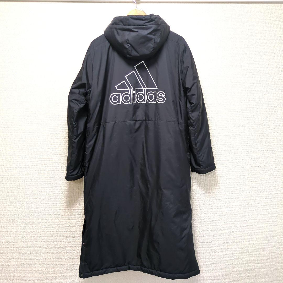 adidas アディダス ベンチコート ロングコート 黒 L
