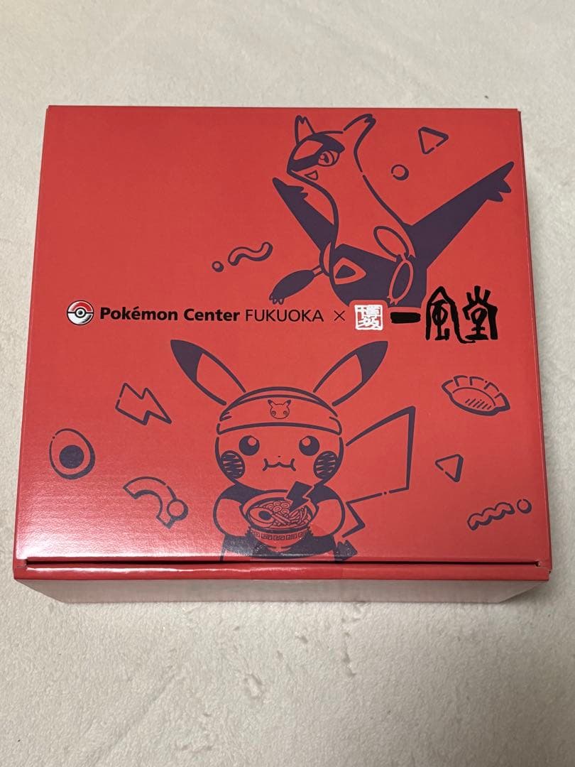 ポケモンセンターフクオカ　福岡一風堂 どんぶり 赤白　ショッパー　レンゲ　5点