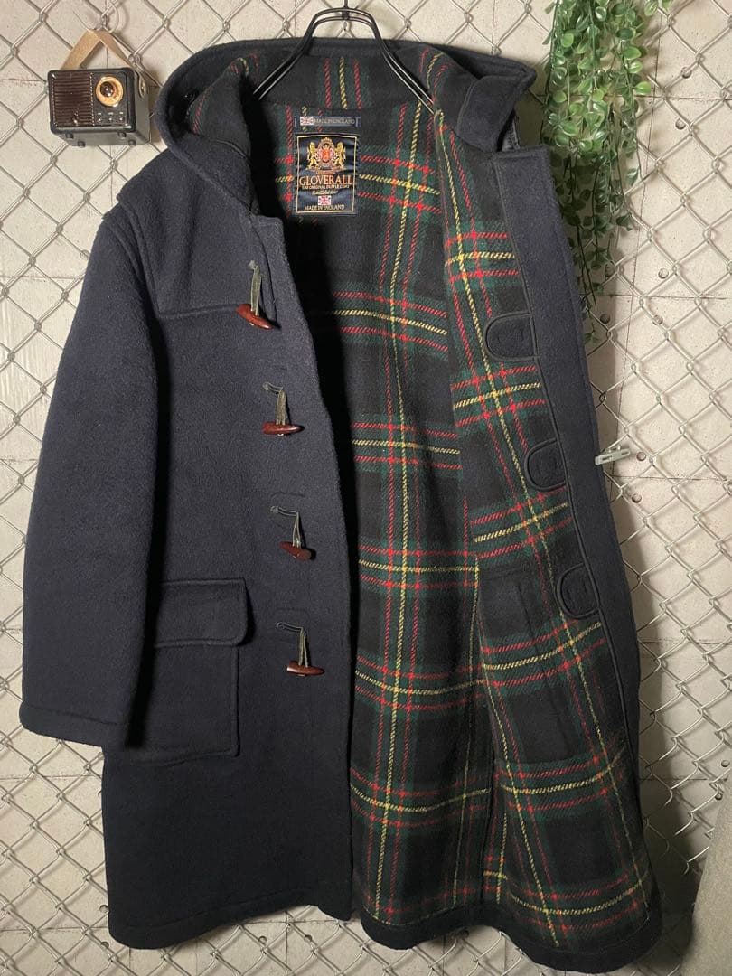 90s Gloverall グローバーオール ダッフルコート 裏地チェック XL