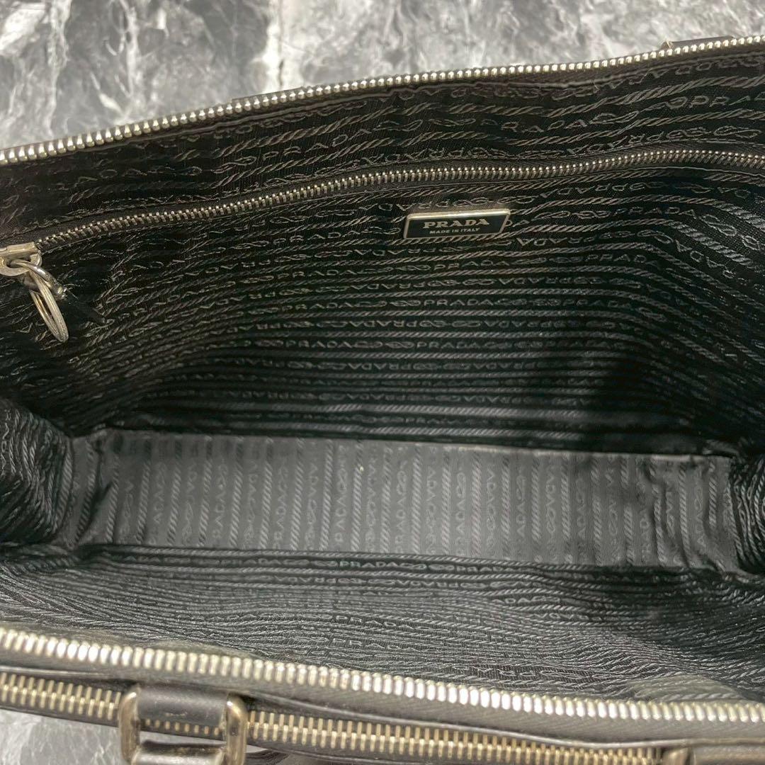 【良品】PRADA プラダ　ブリーフケース　サフィアーノレザー　ブラック　メンズ