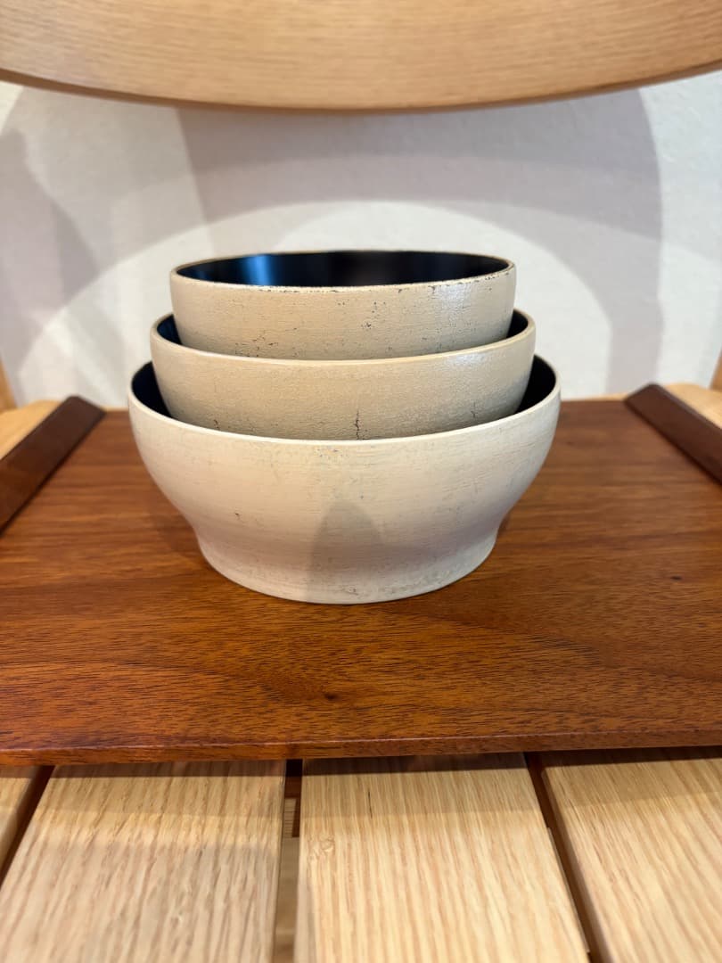 赤木明登 正法寺椀【白漆】セット