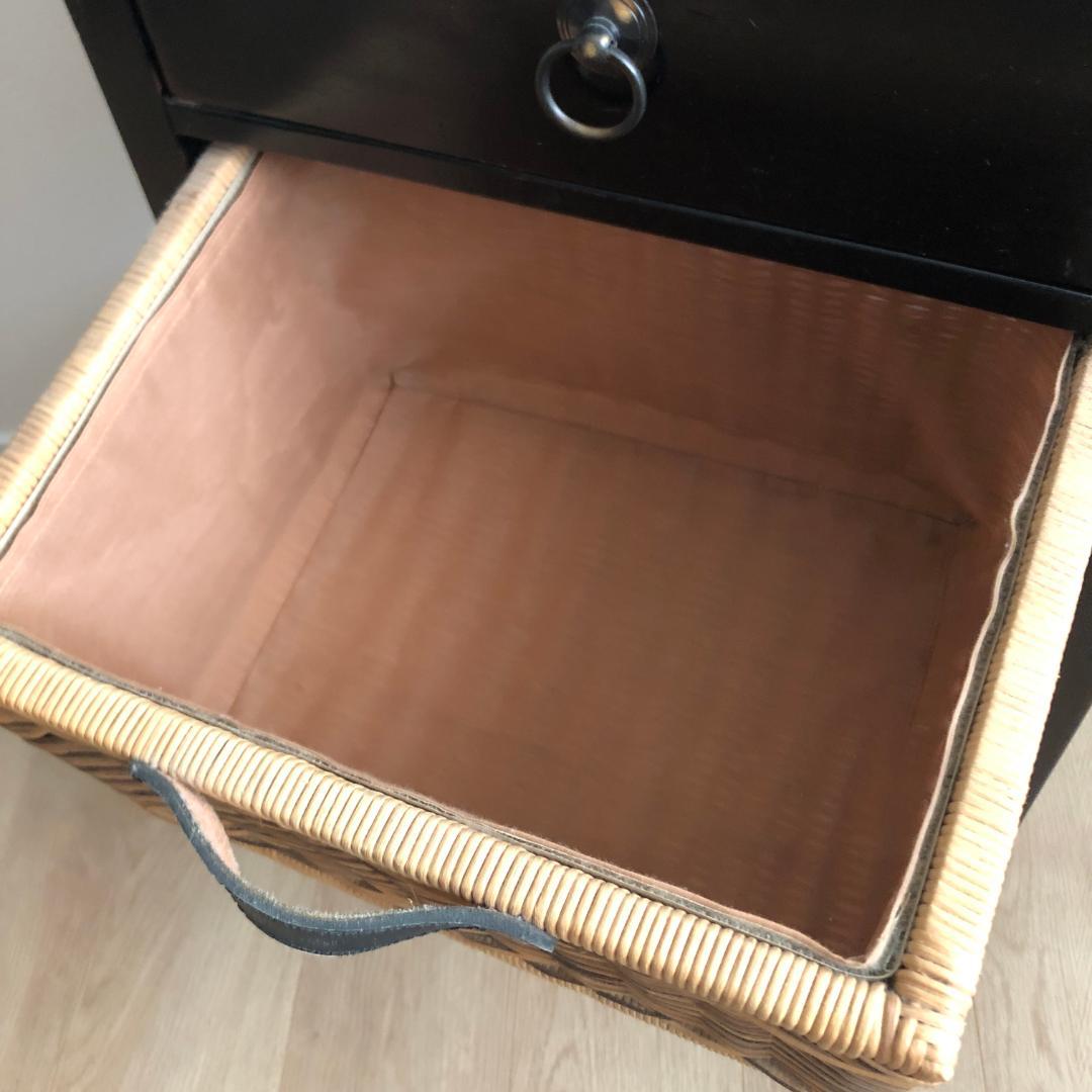 チェスト 3段 収納ラック キャビネット 木製 ラタン風 電話台