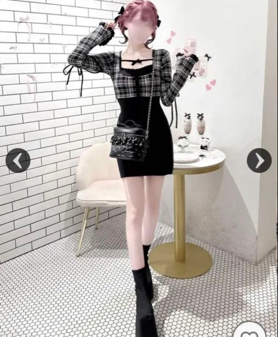 ハニーミュウ チェックリボンドッキングワンピース