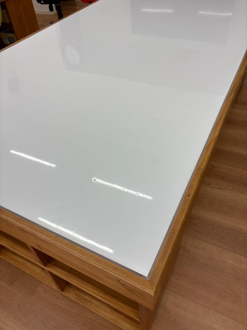 大型テーブル（ホワイトボード天板＆収納棚付き）247 × 126 × 72