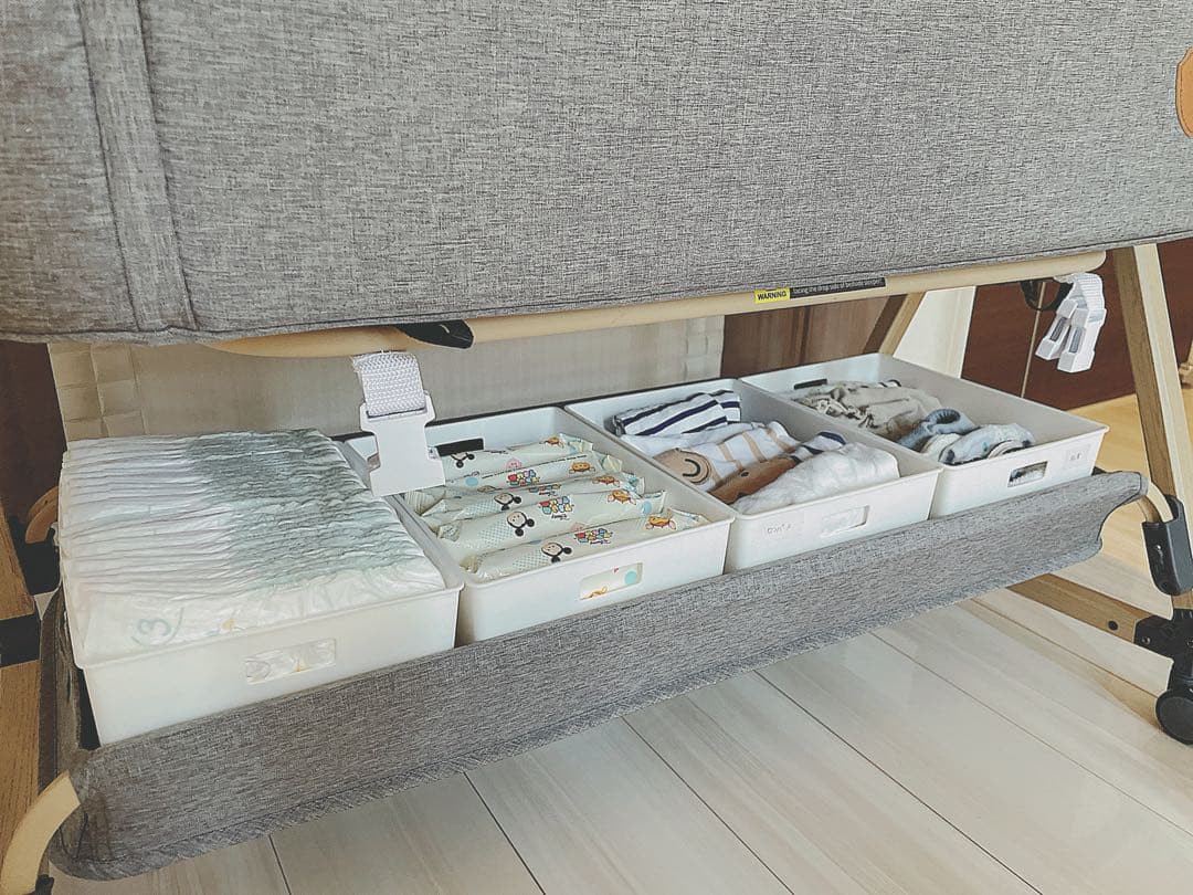 美品‼︎ 半年間使用 HZDMJ ベビーベッド　グレー ネントレ 遮光