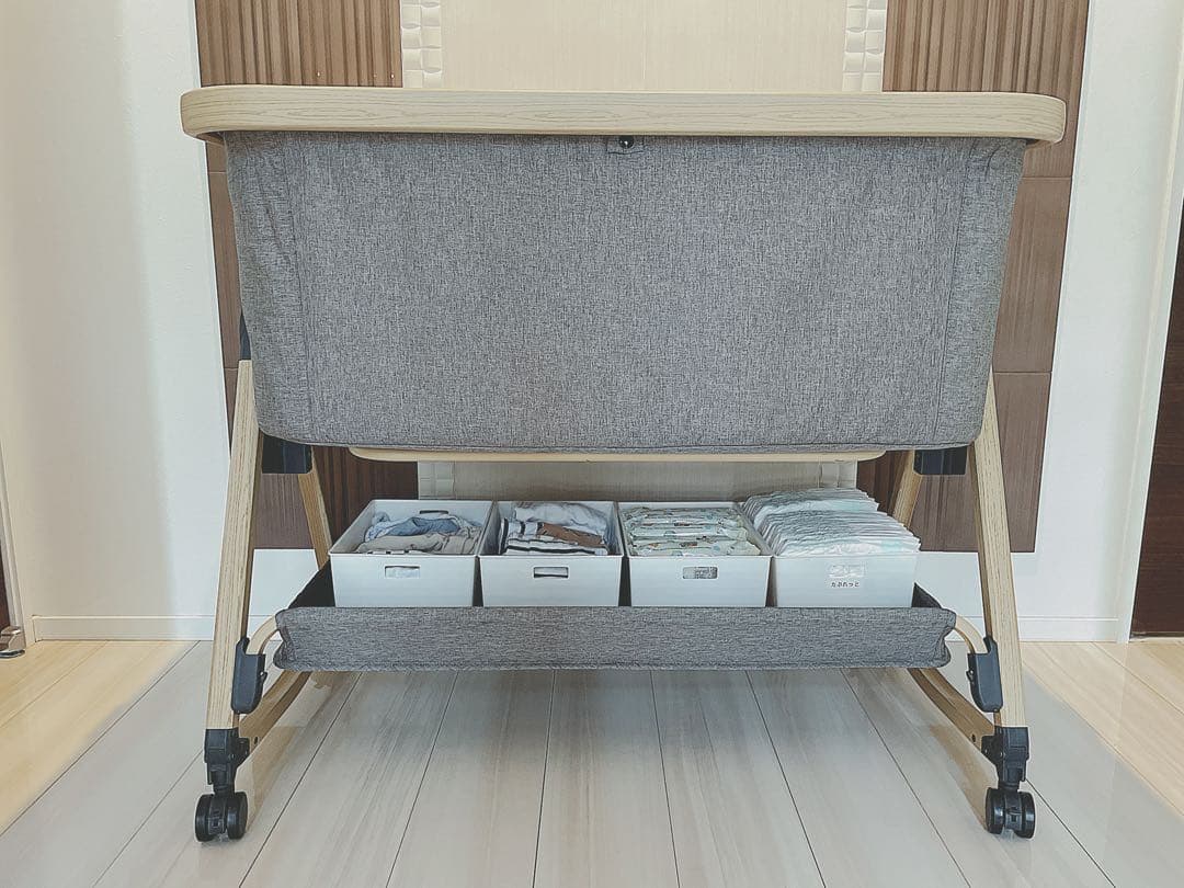 美品‼︎ 半年間使用 HZDMJ ベビーベッド　グレー ネントレ 遮光