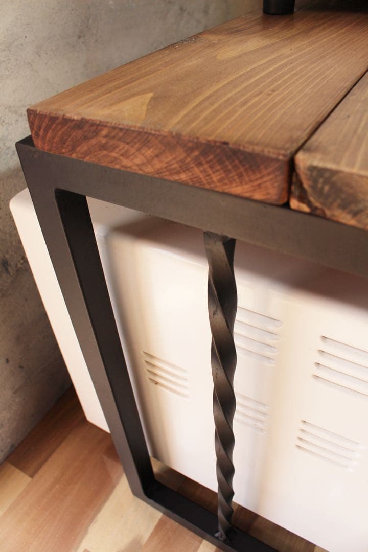 アイアン電子レンジラック！角鉄ネジリ仕様