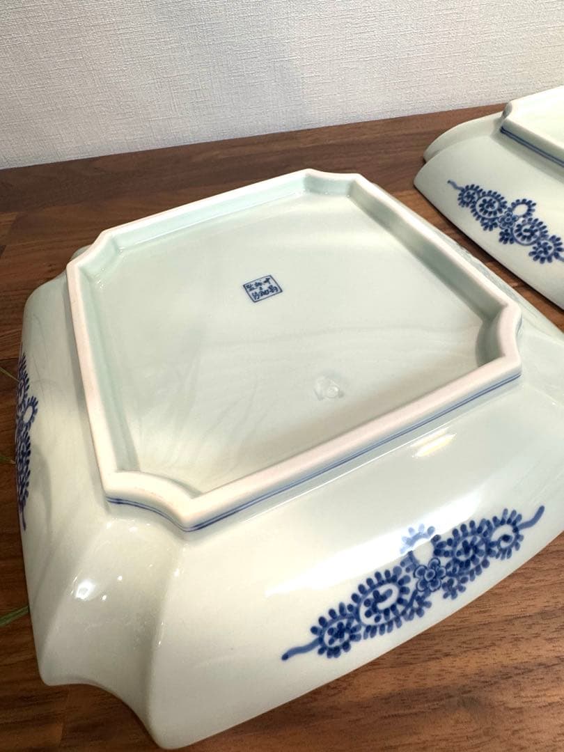 【新品未使用品】FOURGRACE 蛸唐草　松竹梅　隅切盛皿