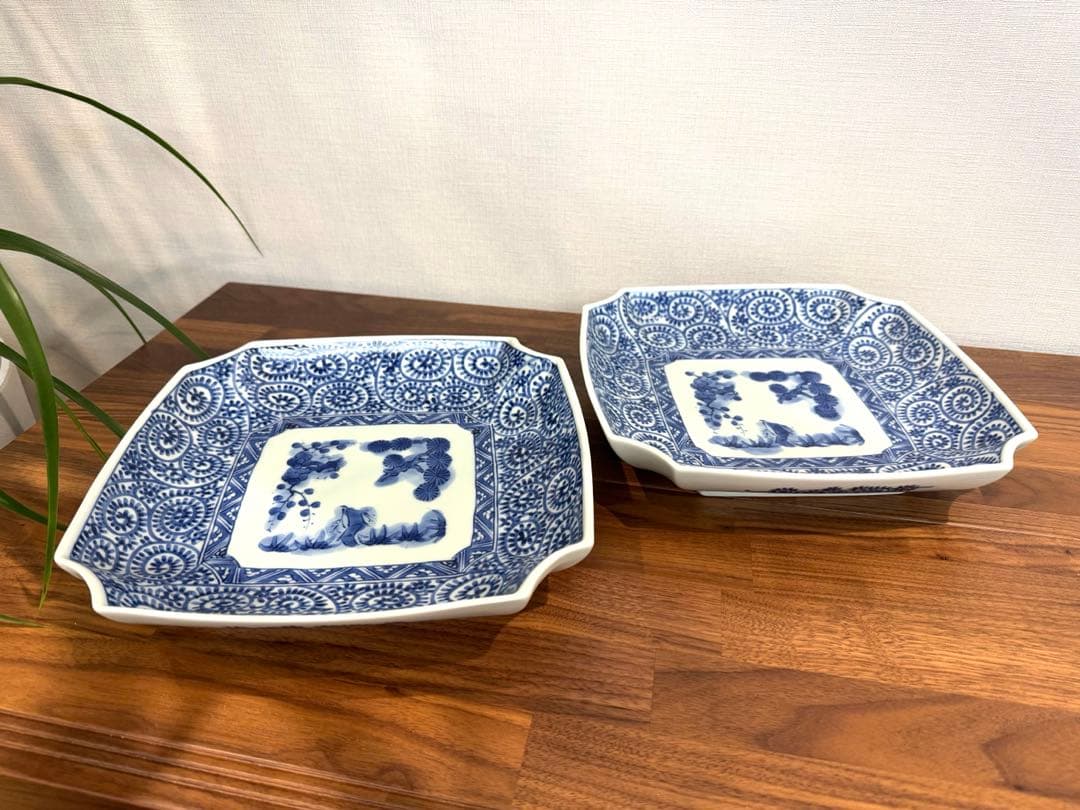 【新品未使用品】FOURGRACE 蛸唐草　松竹梅　隅切盛皿