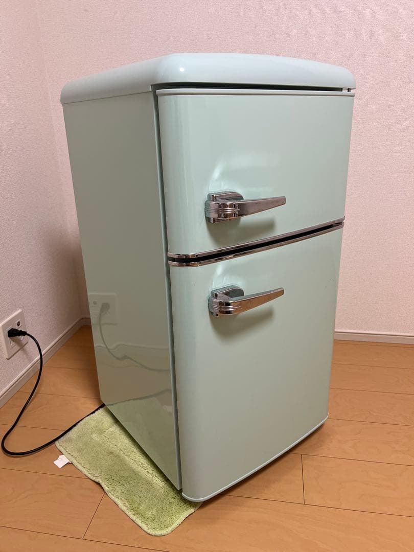 ノンフロン冷凍冷蔵庫 81L PRR-082D ライトグリーン一人暮らし用2ドア