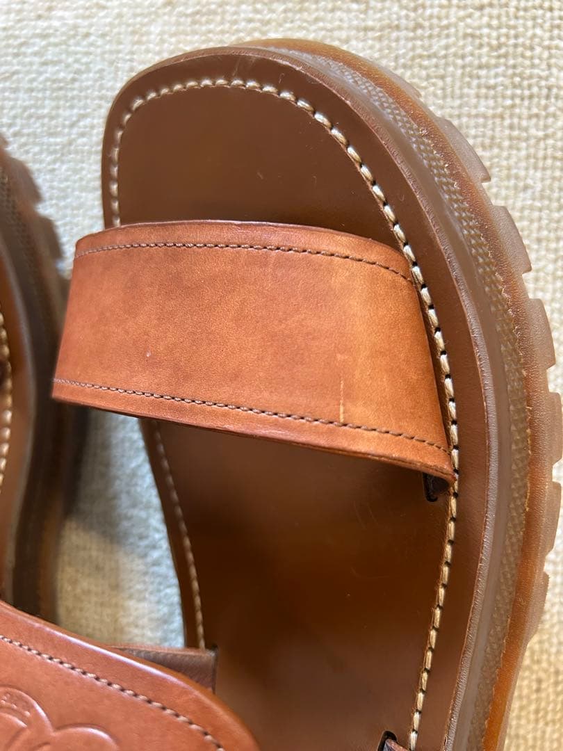 totomini  CELINE ブラウンレザーサンダル