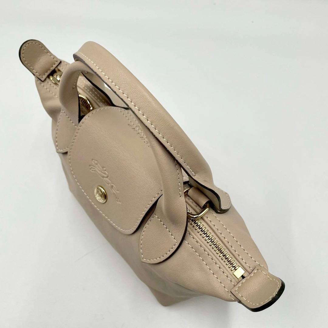 【未使用に近い】 Longchamp 限定品 2way ショルダーバッグ レザー