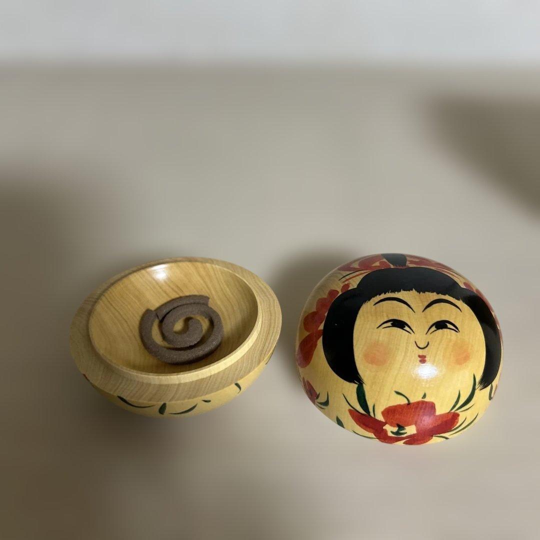 会田栄治工人 こけし 香合【山形系】