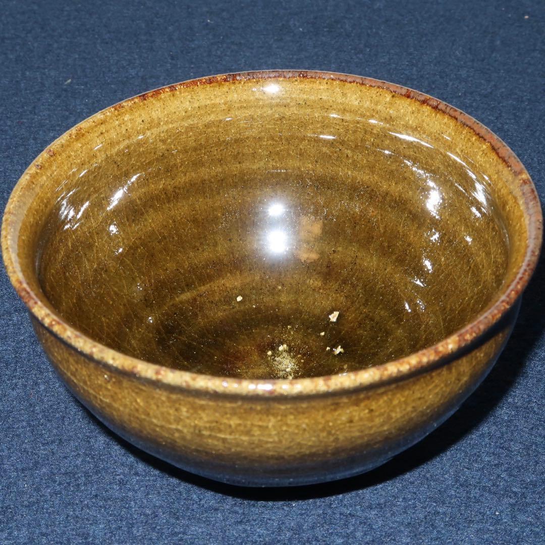 【茶道具】高鶴元作　元窯　古上野釉茶碗