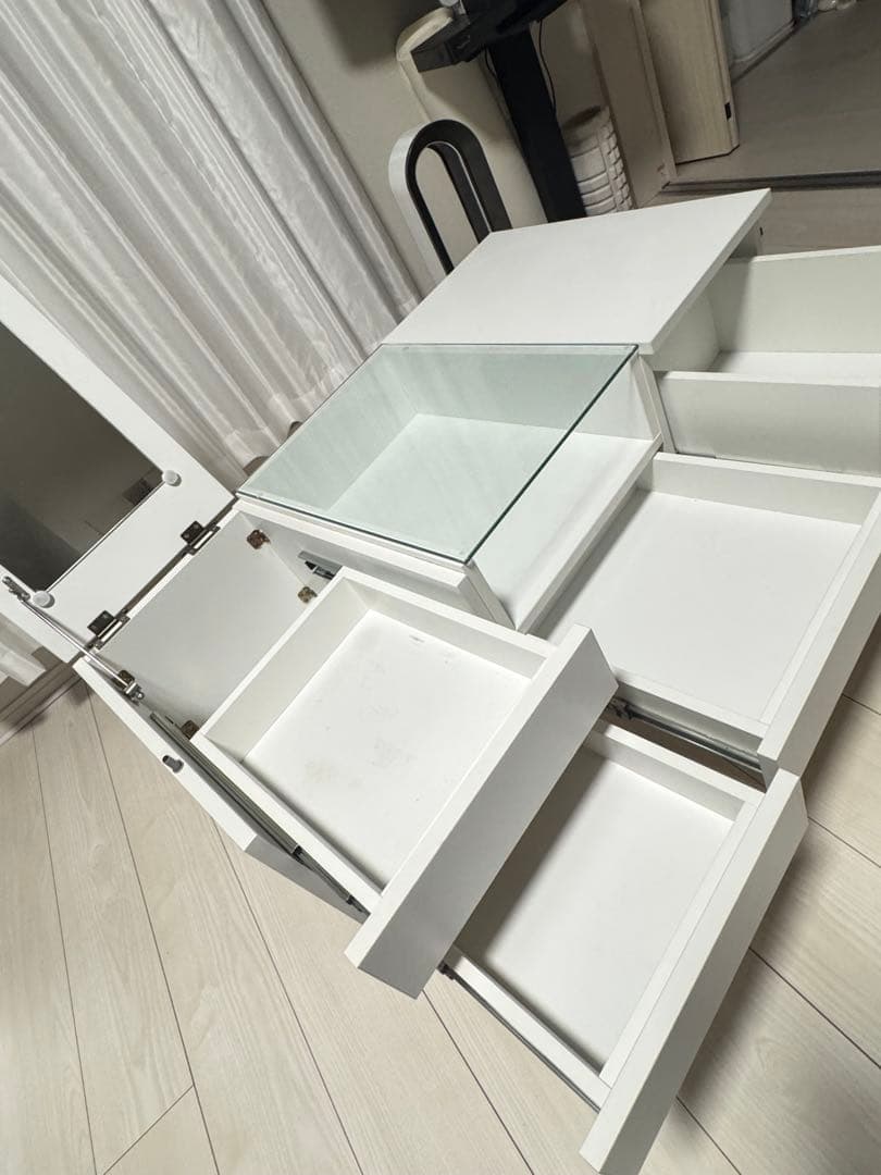 【送料込み】ローテーブル兼ドレッサーテーブル　ホワイトテーブルセンターテーブル