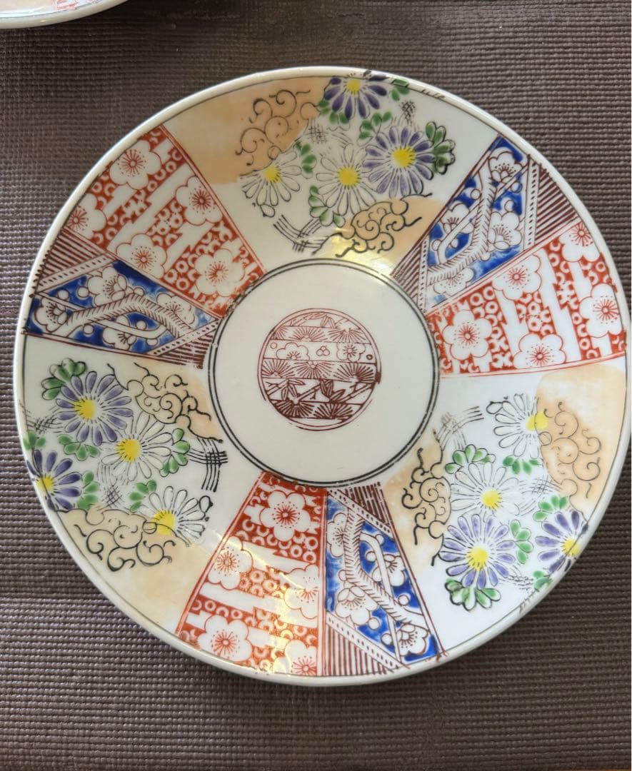 古伊万里　伊万里　色絵　中皿　蔵出し　江戸-明治