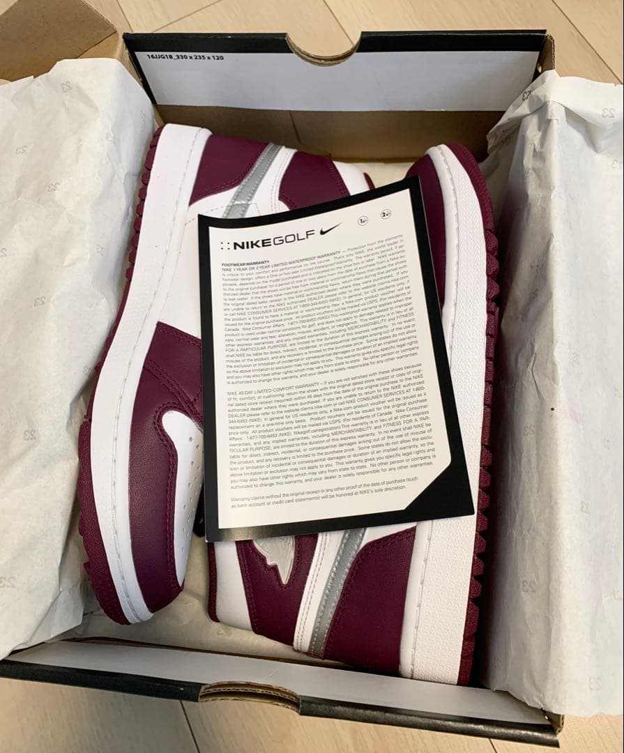 NIKE ナイキ　ゴルフ　エアジョーダン　1 ハイゴルフ　ボルドー　28.5cm