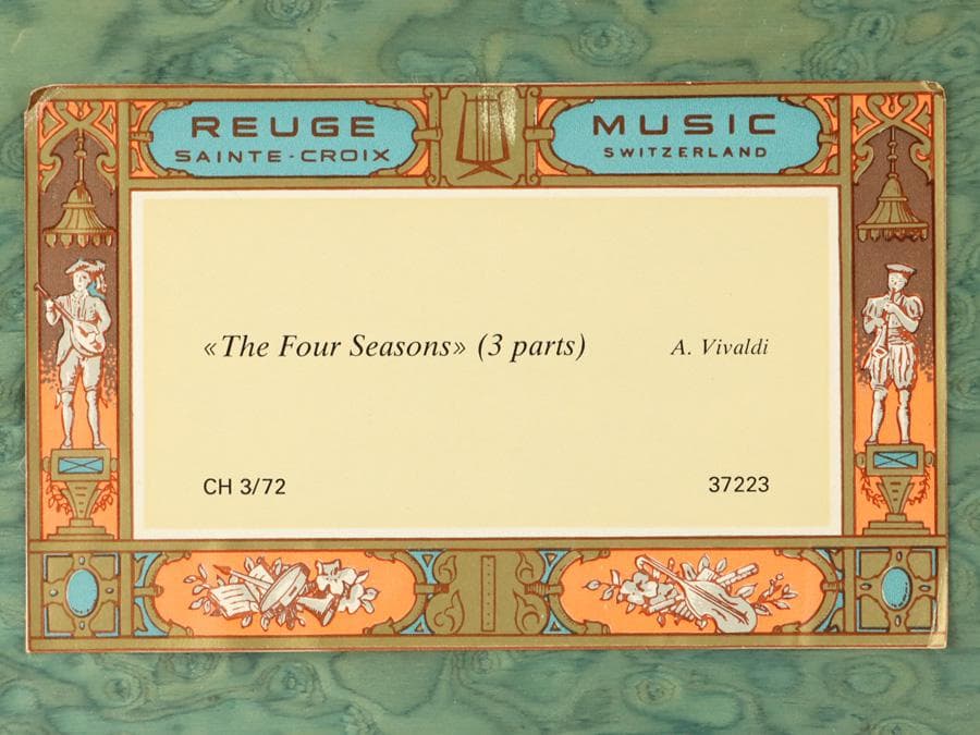 Y2534 リュージュ オルゴール ビバルディ「四季」3曲 72弁 金象嵌　ma