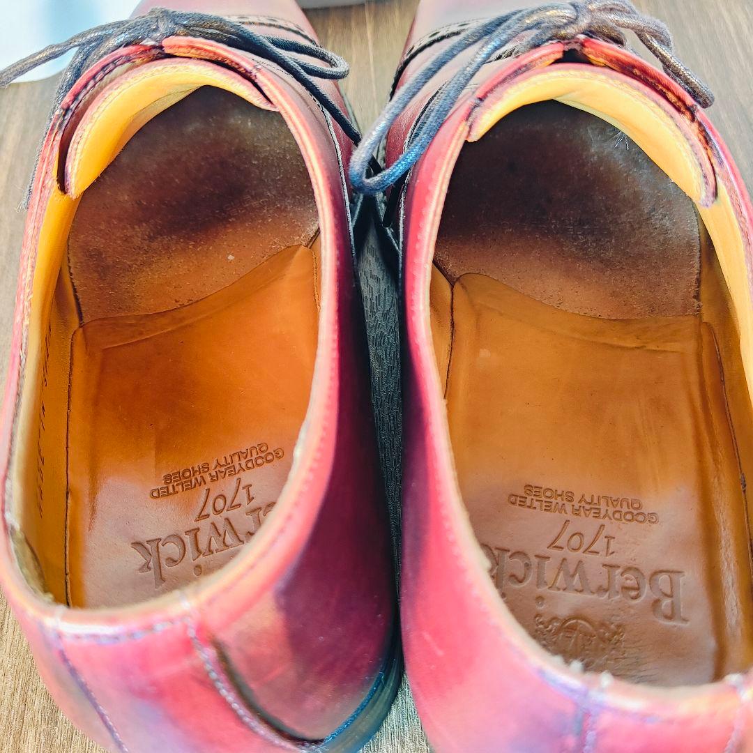 【極美品】Berwick バーウィック　スペイン製　高級バーガンディドレスベルト