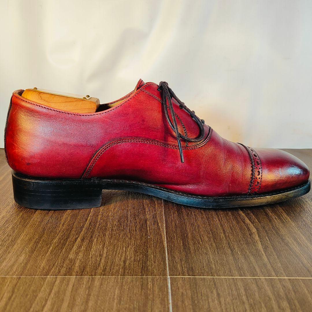 【極美品】Berwick バーウィック　スペイン製　高級バーガンディドレスベルト