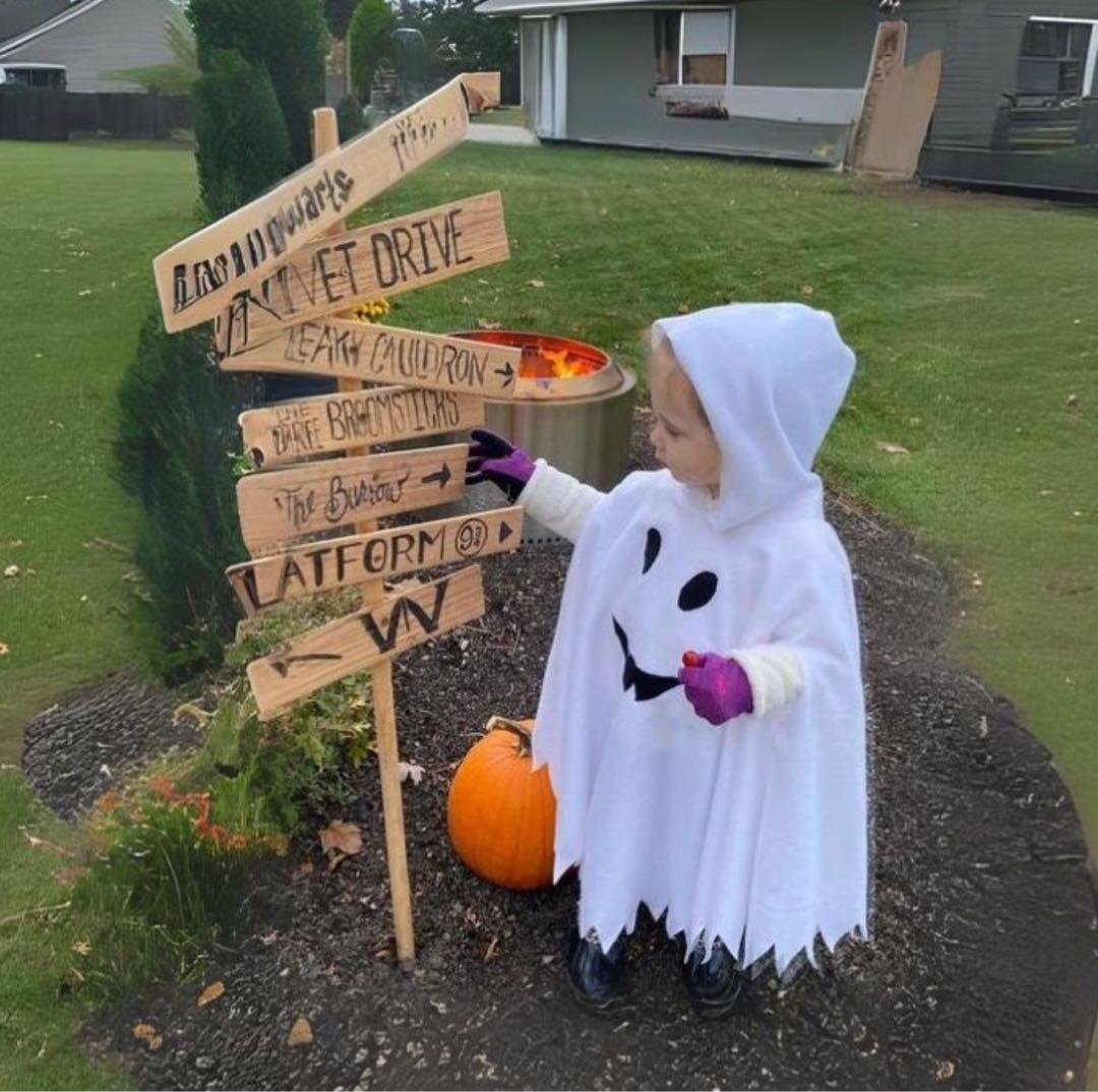 子ども フード付き おばけポンチョ Mサイズ ハロウィン 仮装 男の子 女の子