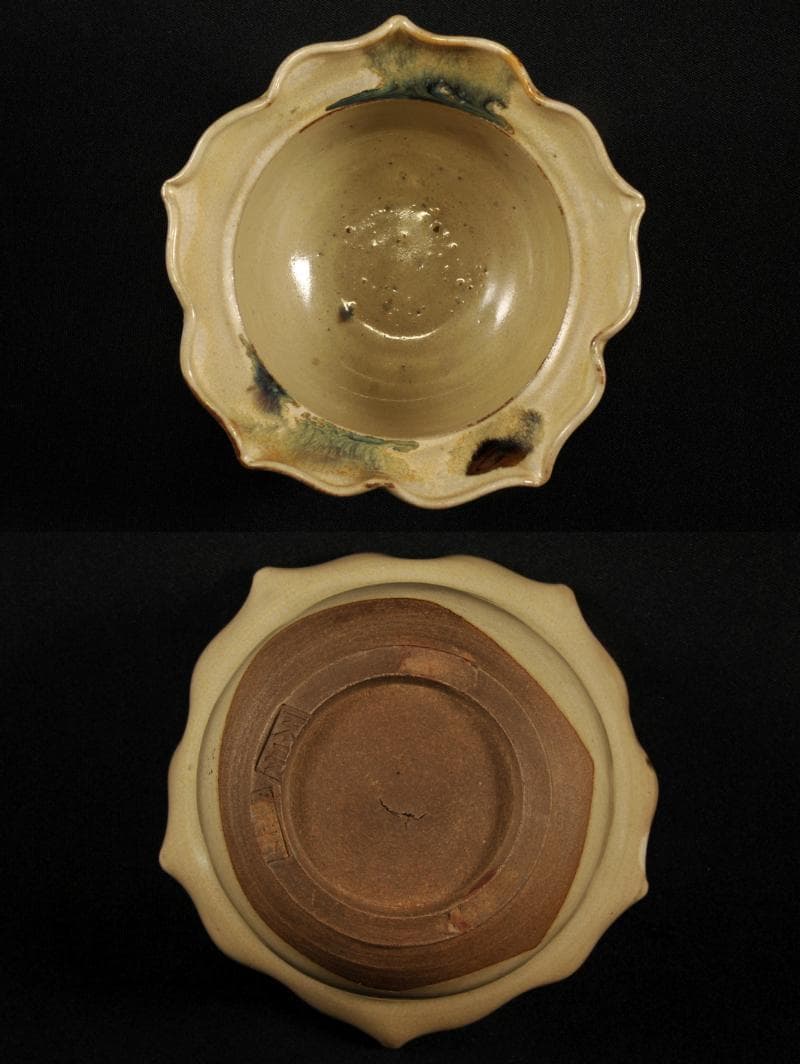 萬古焼 輪花形 向付 五 懐石道具 創始 沼波弄山 萬古不易 古萬古 万古焼