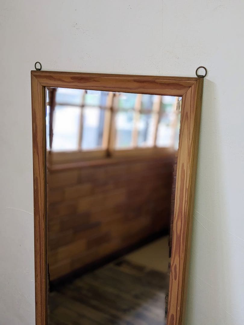 木製ナチュラルスタンドミラー 縦長 全身鏡