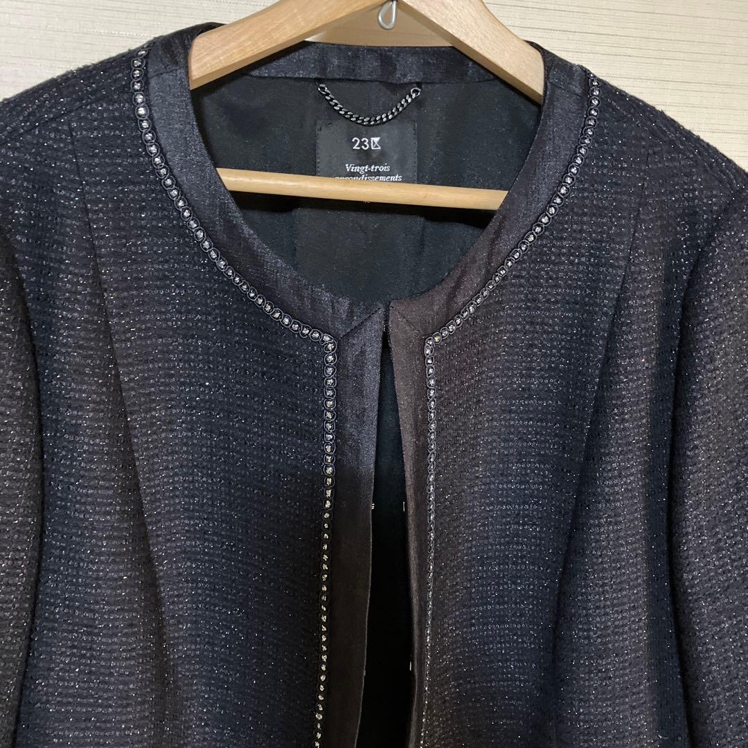 23区 ノーカラージャケット 黒　美品