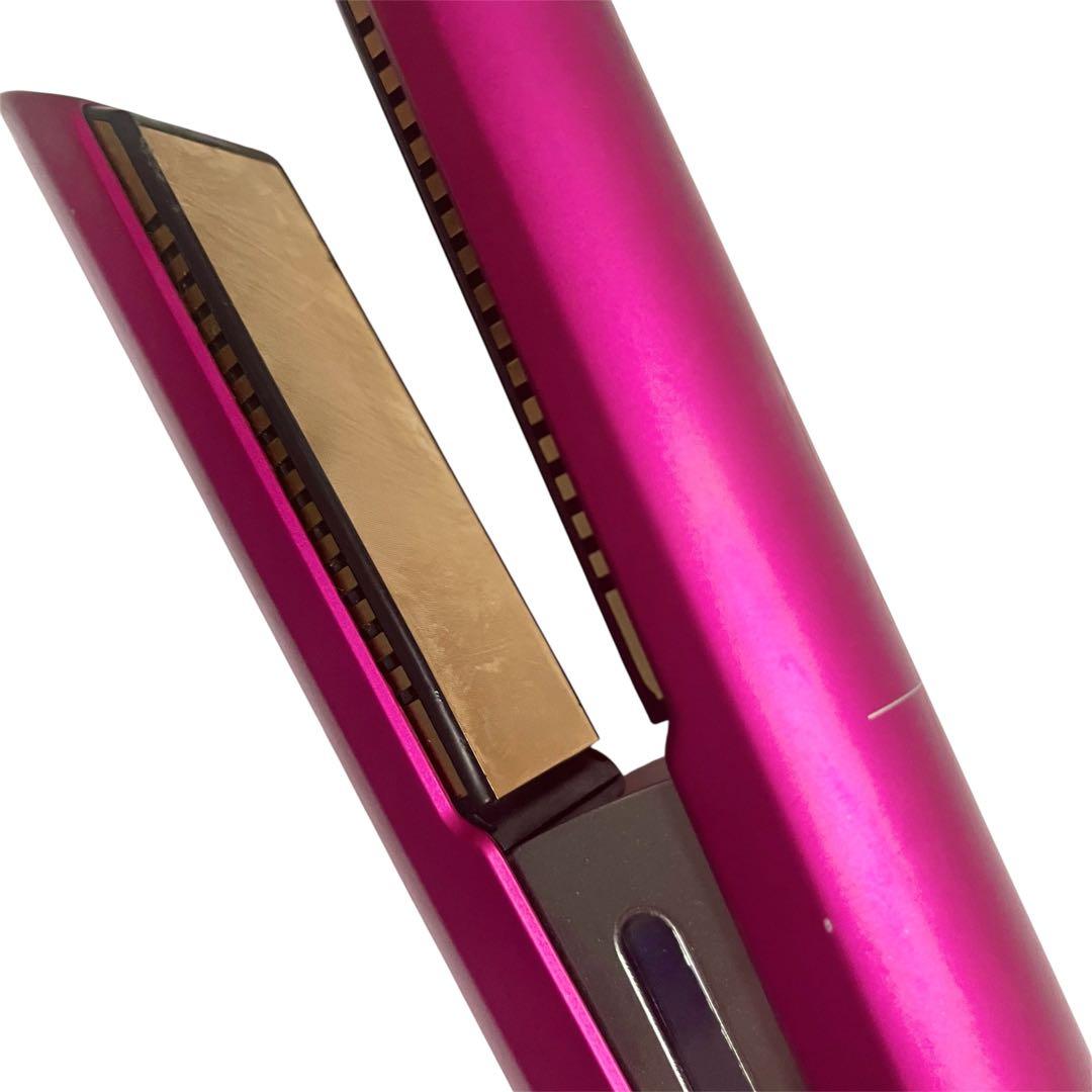 美品 dyson ダイソン ピンク ストレートヘアアイロン 温度調整機能付き