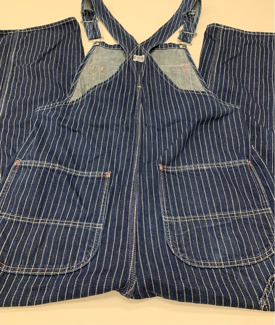 【日本製】オールドフラットヘッド デニム ウォバッシュ オーバーオール