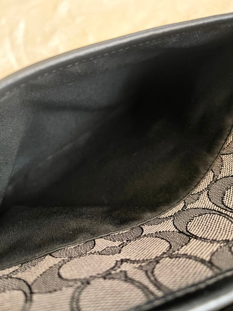 美品 コーチ シグネチャーショルダーバッグ キャンバス×レザー