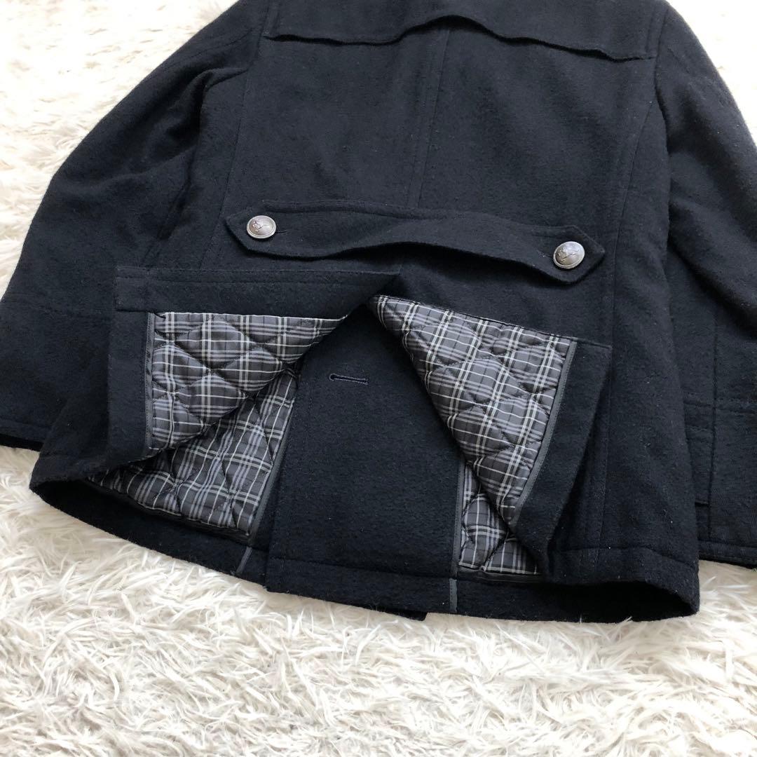 圧巻✨人気モデル　バーバリーブラックレーベル　ナポレオンコート　ロゴボタン