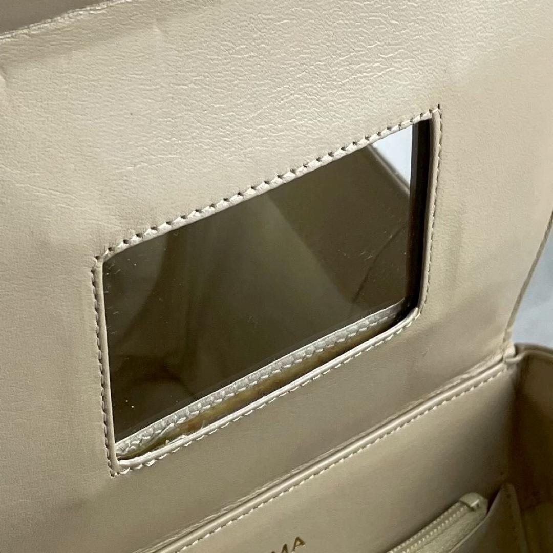 美品　キミジマ　コレクション ベージュ　キルティングレザー　バニティバッグ