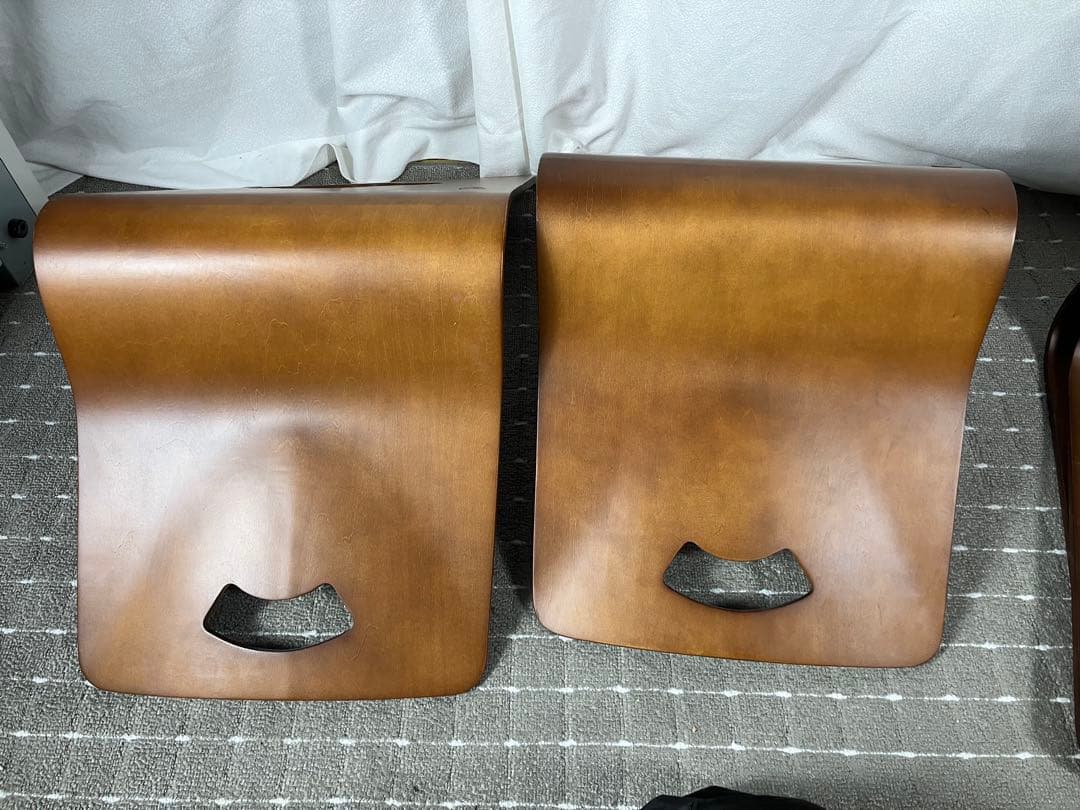 不二貿易　木製 座椅子 4脚セット 天然木 曲木 和モダン