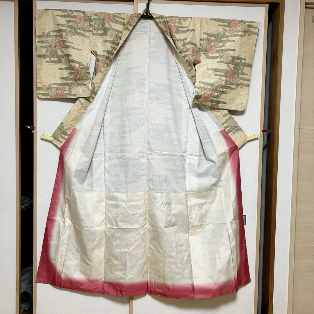 グ*マ様 モ46 未使用近い　美品　袷　正絹　白大島　白紬　大島紬　フルセット