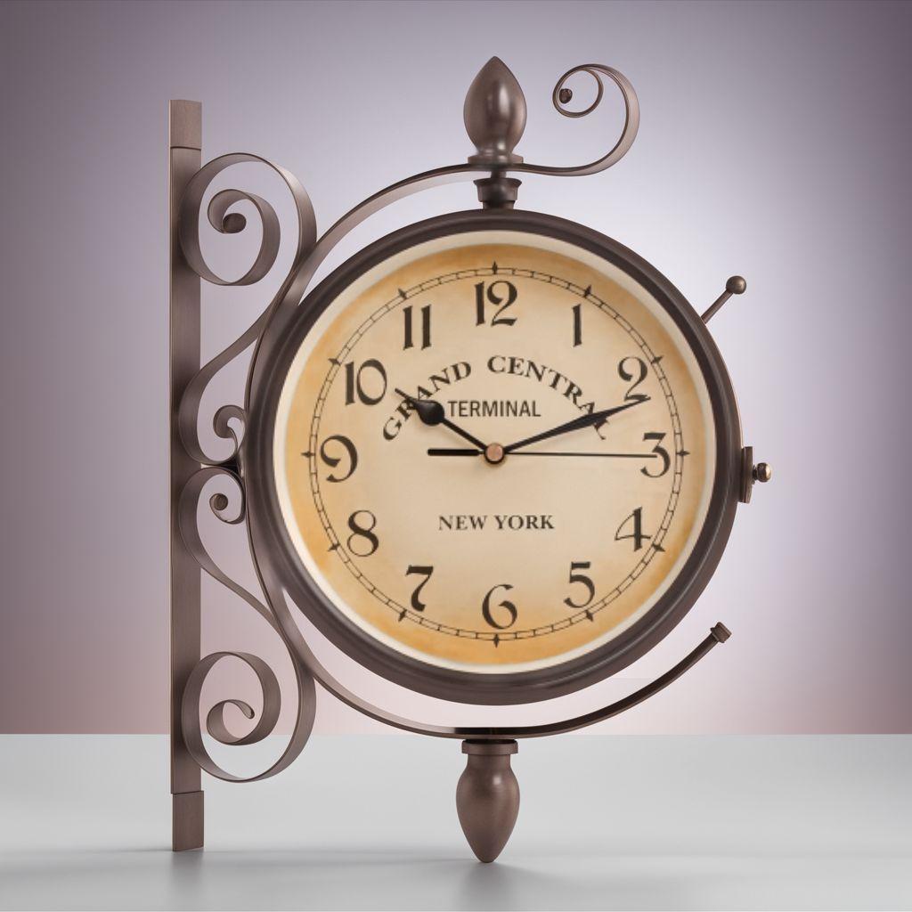 アンティーク調ダブルフェイスウォールクロック?　掛け時計